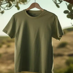 eco-friendly tshirt hanging on tree