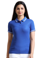 Women's rPET Tipping Polo TShirt - Imperial Blue