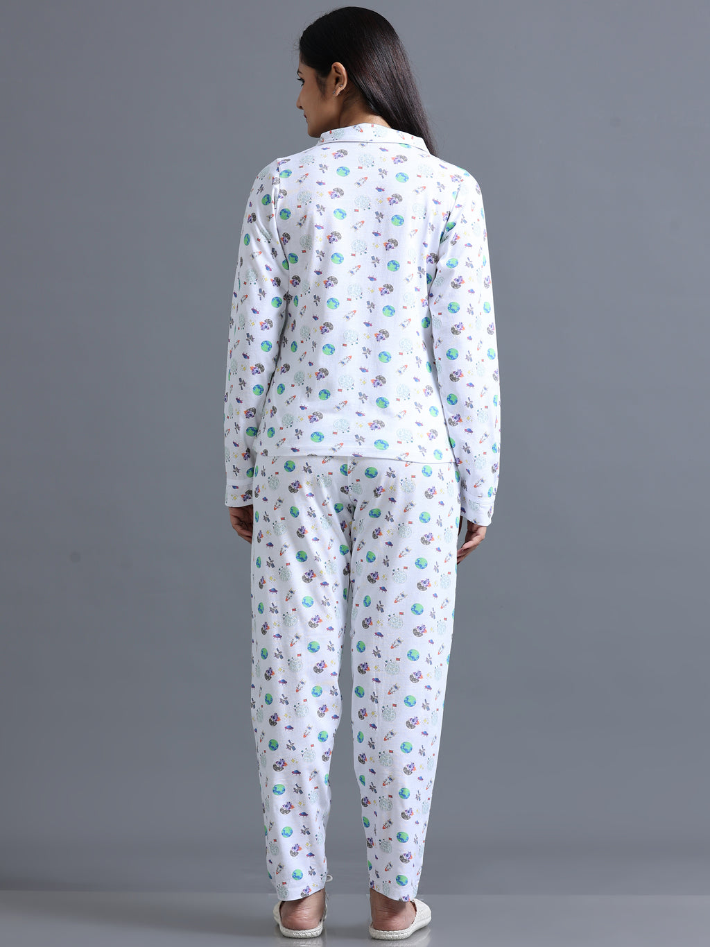 Eco Women's Space Printed Pyjama Set
