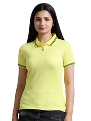 Women's rPET Tipping Polo TShirt - Yellow