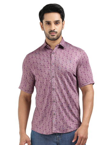 Mens rPET  Floral Lycra Shirt - Purple