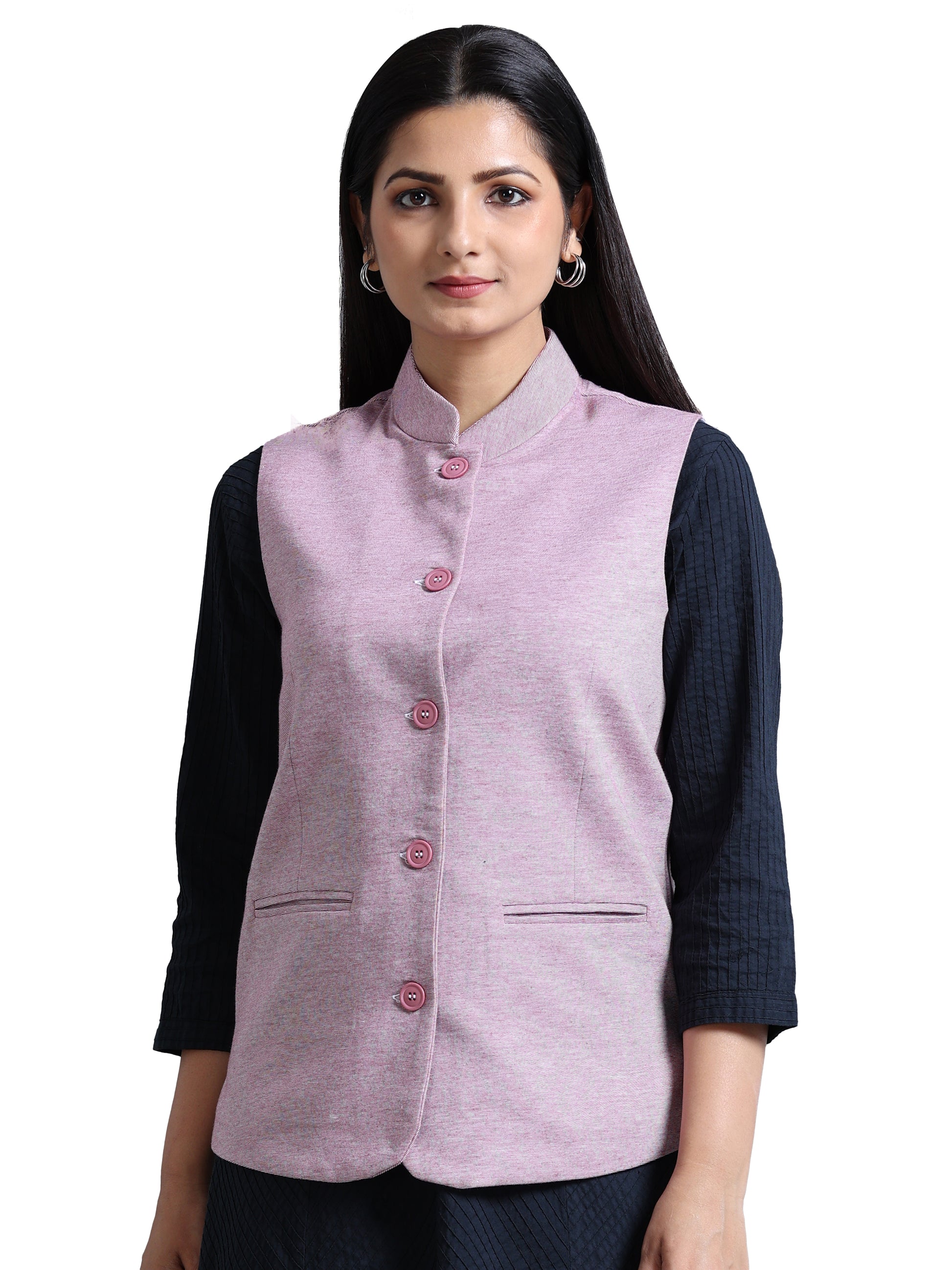 Womens Nehru Jacket - Maroon