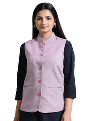 Solid Women's Nehru Jacket – Maroon