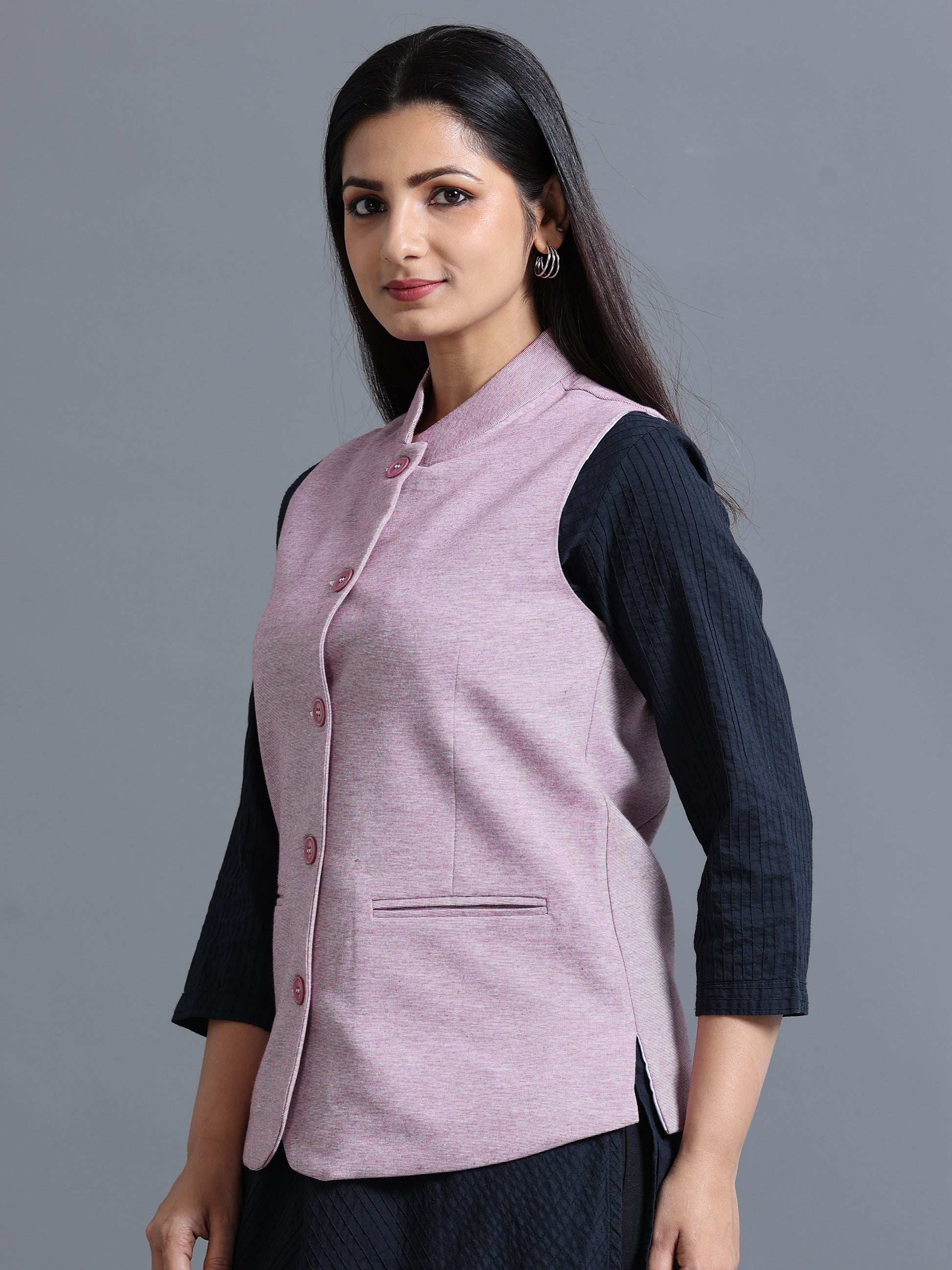 Womens Nehru Jacket - Maroon