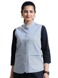 Womens Nehru Jacket - Navy