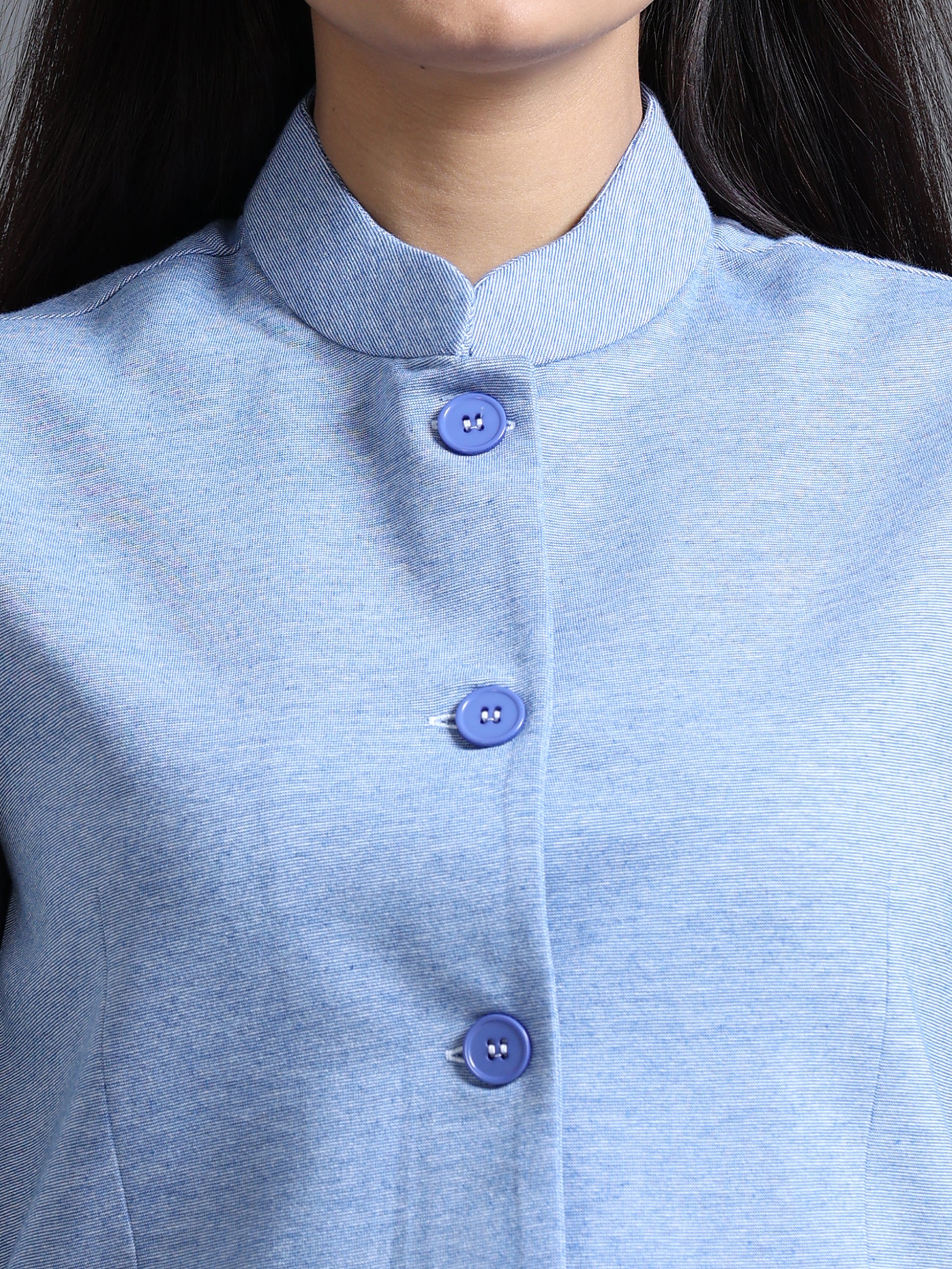 Women's Nehru Jacket - Ink Blue