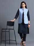 Women's Nehru Jacket - Ink Blue