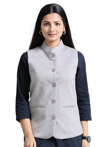 Womens Nehru Jacket - Nut Brown