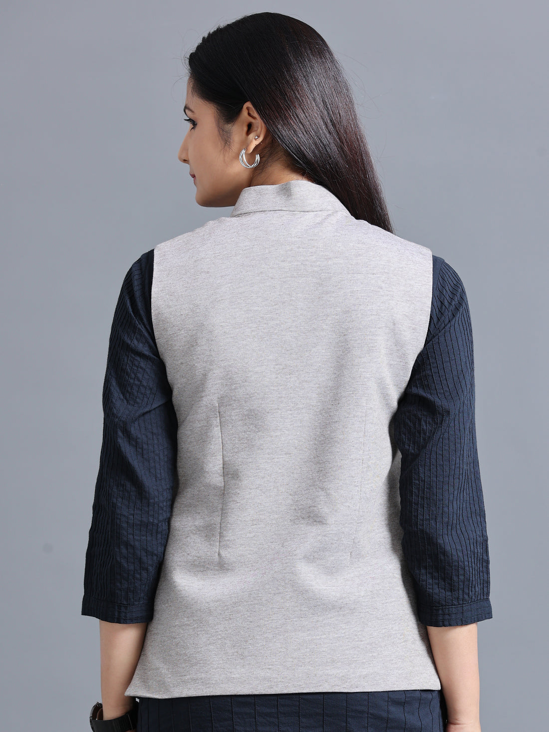 Womens Nehru Jacket - Nut Brown