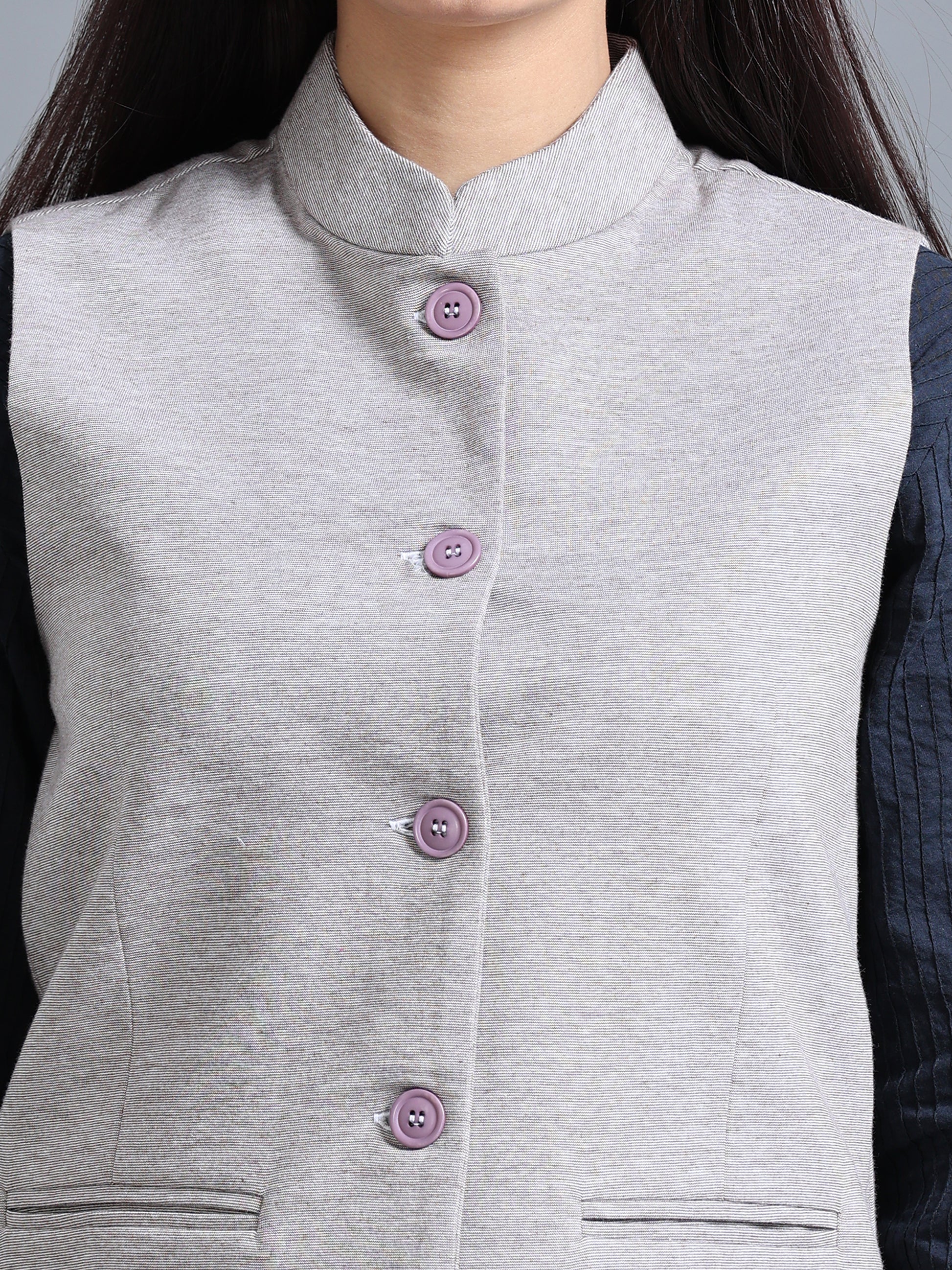 Women's Nehru Jacket – Nut Brown