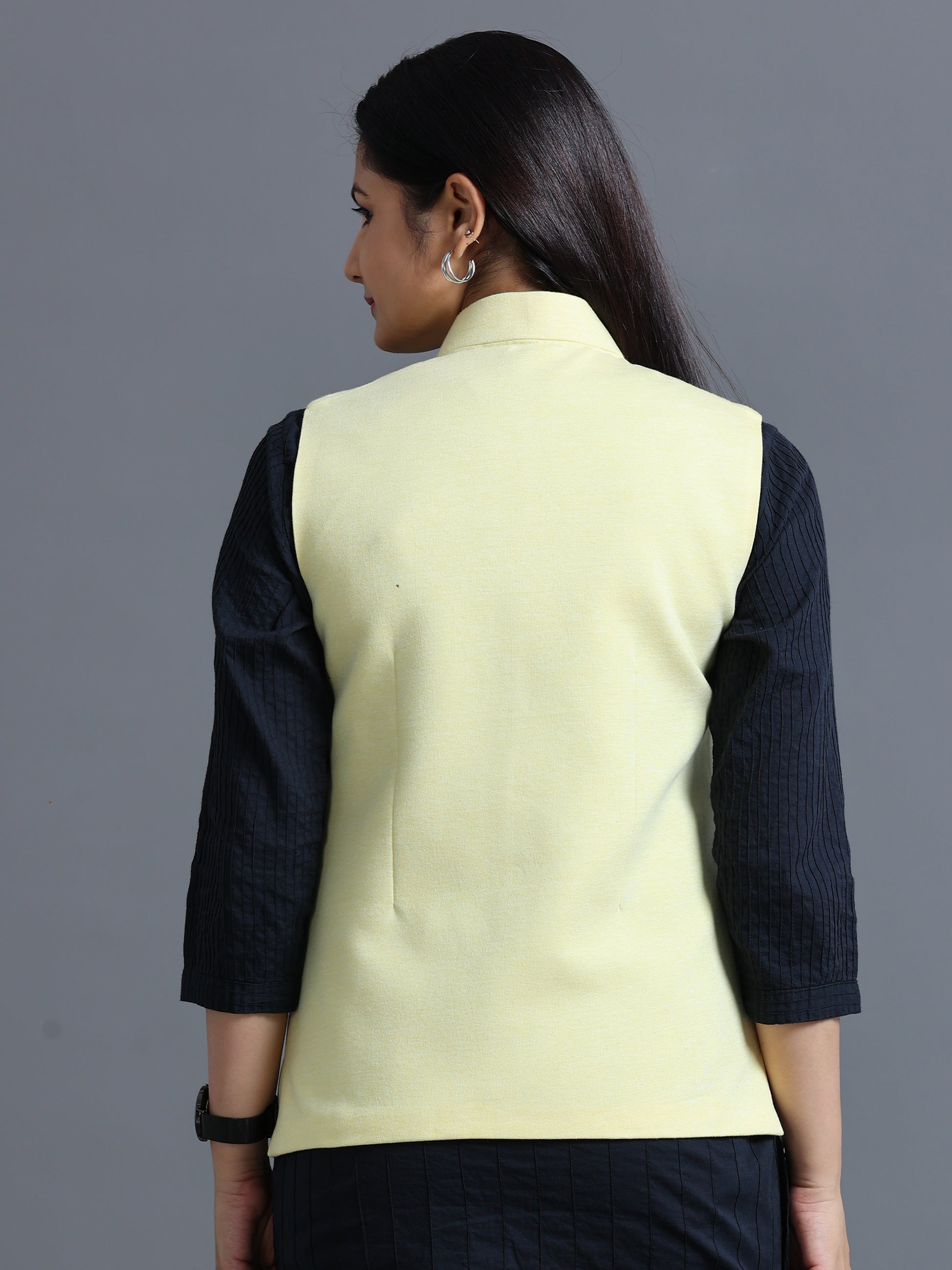 Women's Nehru Jacket – Lemon 