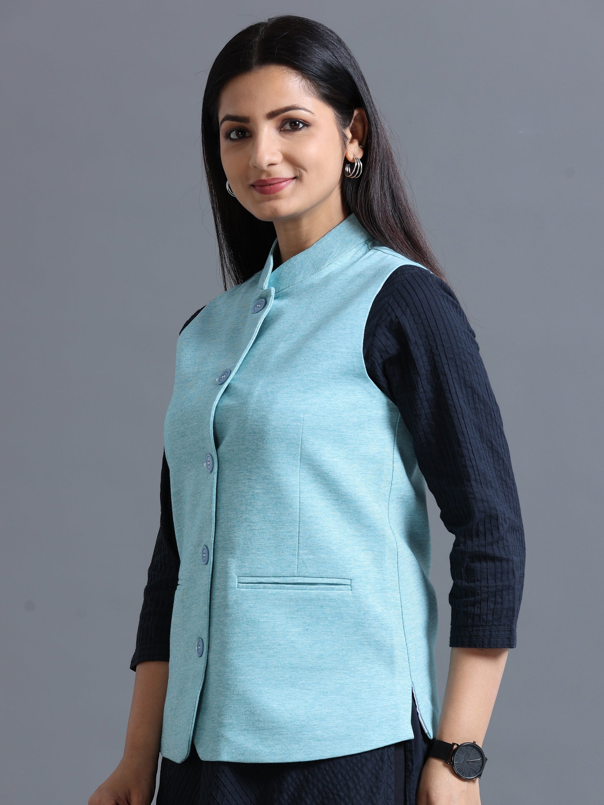 Women’s Nehru Jacket – Jade