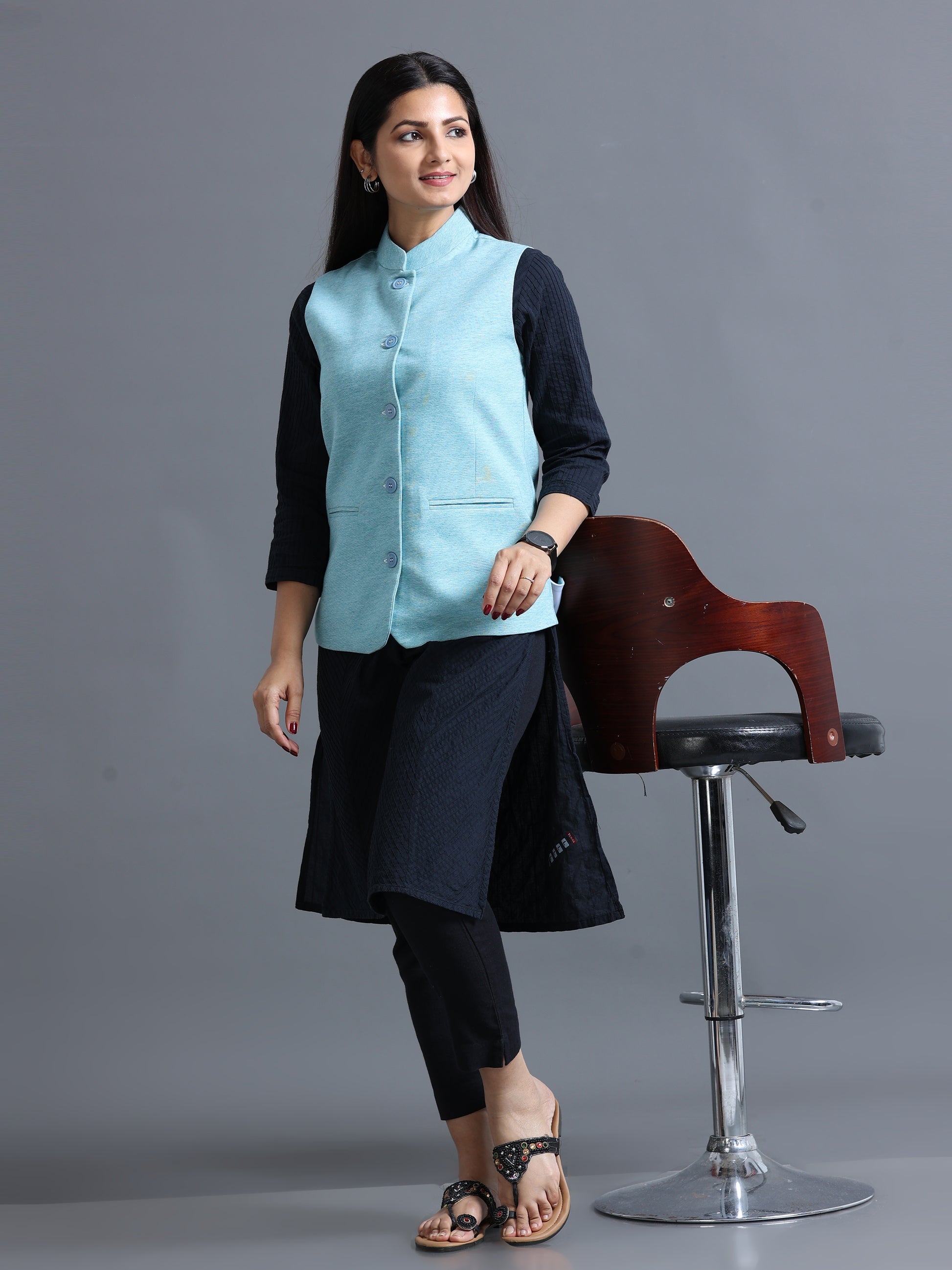 Women’s Nehru Jacket – Jade