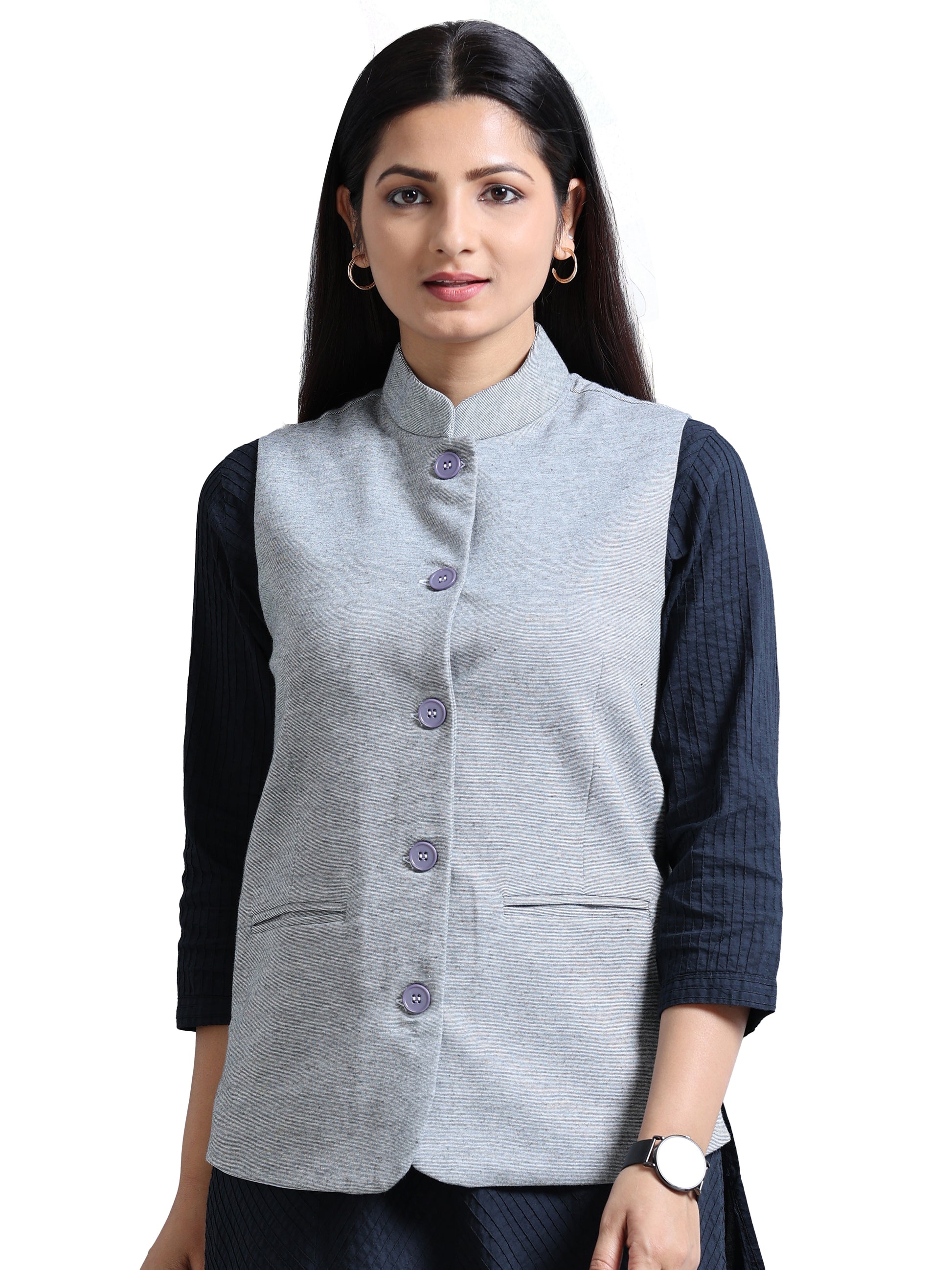 Womens Nehru Jacket - Black