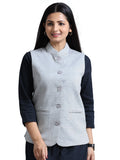 Womens Nehru Jacket - Steel Grey