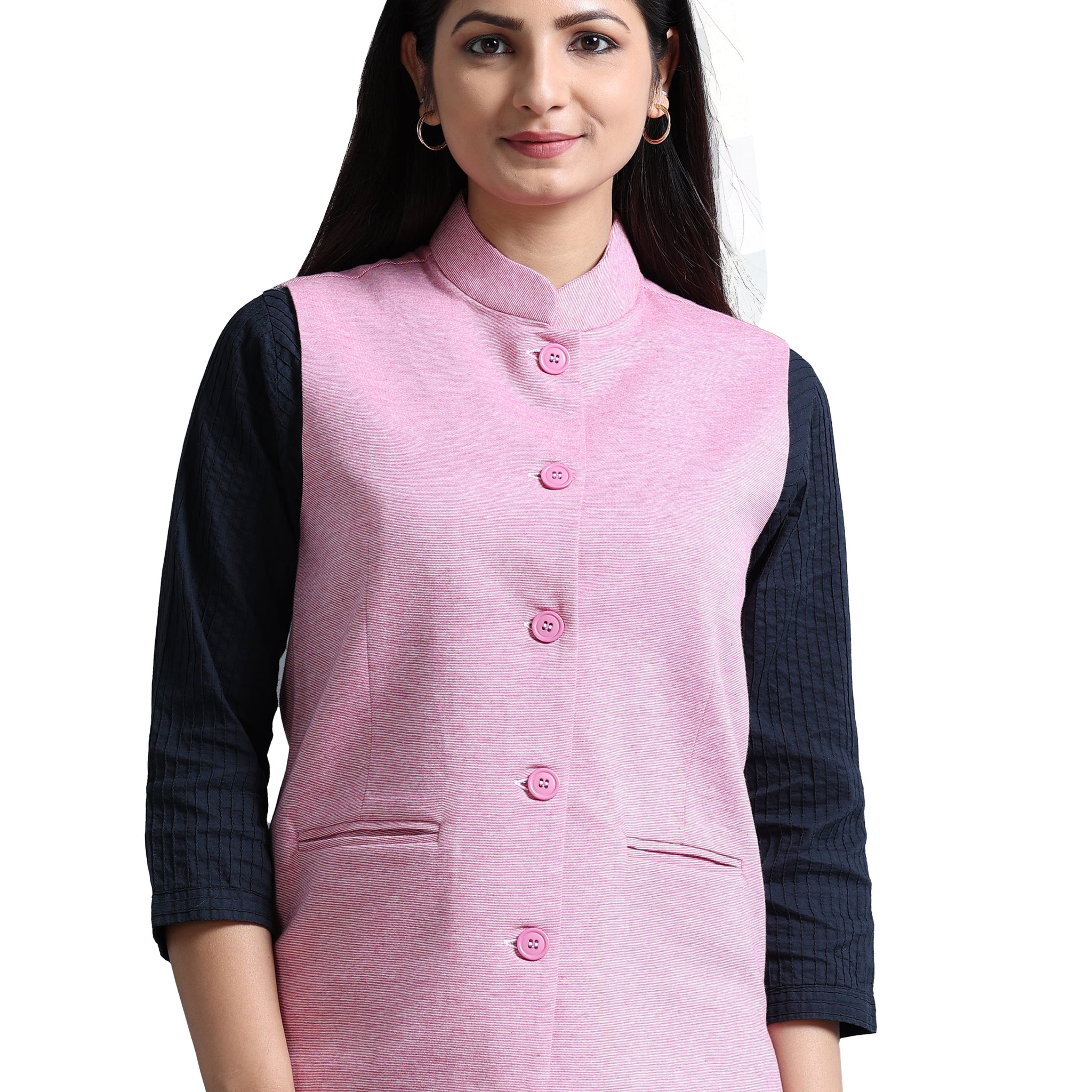 Womens Nehru Jacket Pink