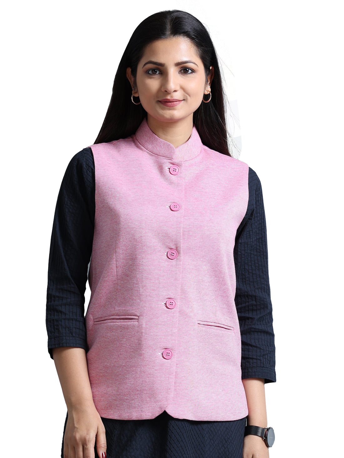 Womens Nehru Jacket Pink