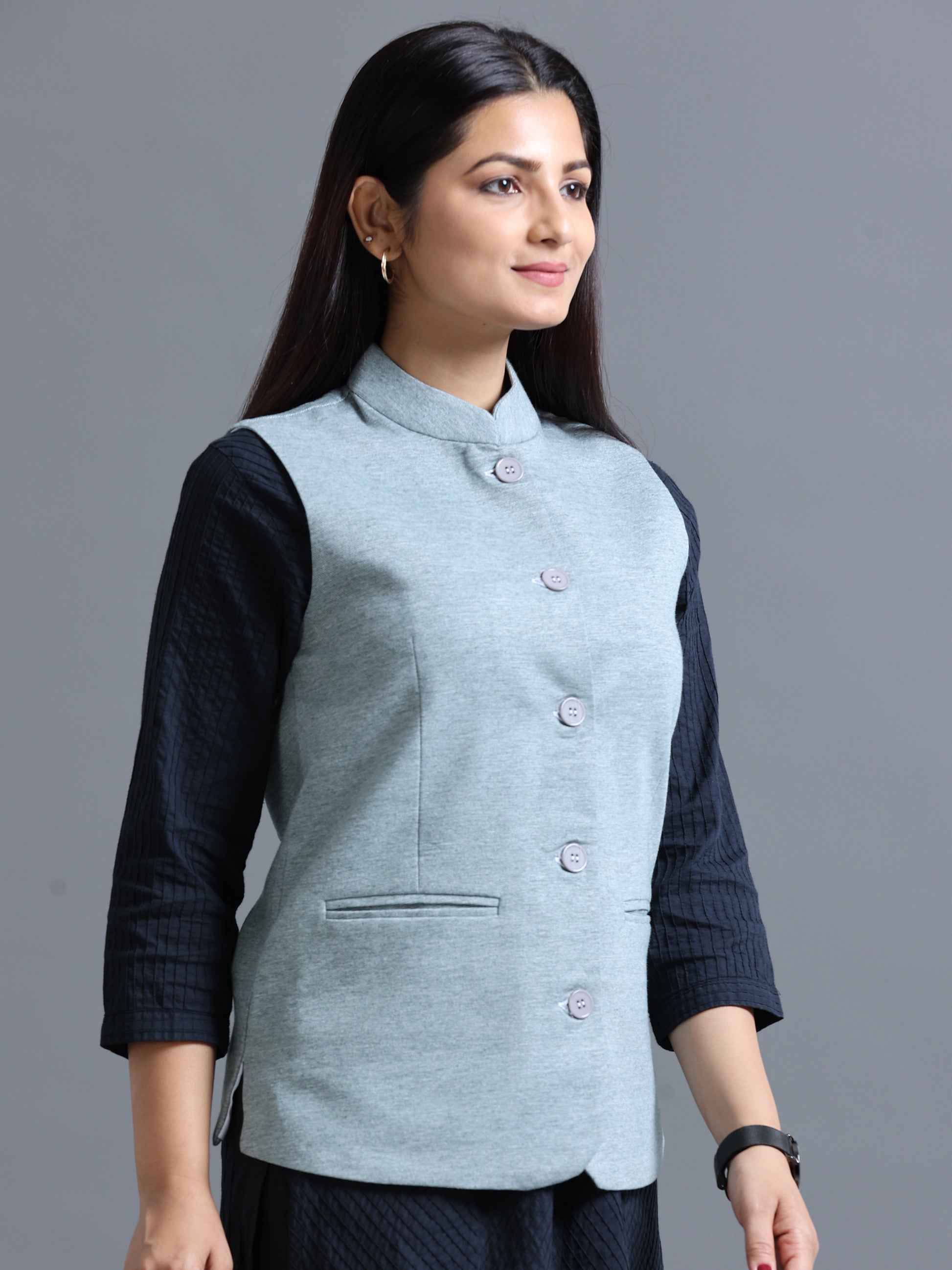 Womens Nehru Jacket - Maroon