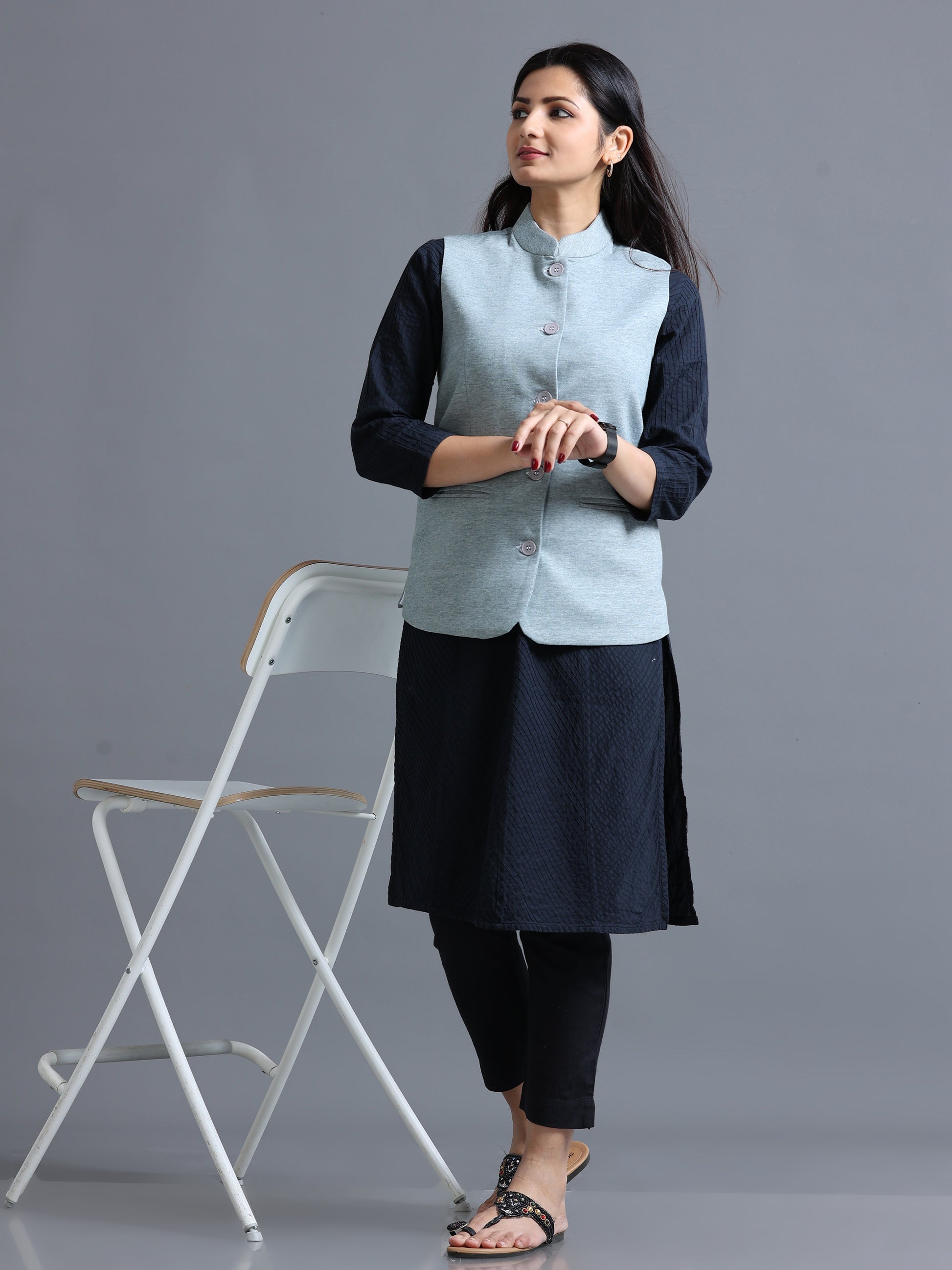 Womens Nehru Jacket - Maroon