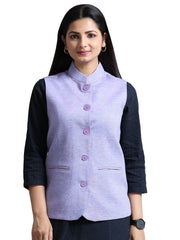 Solid Women's Nehru Jacket – Jamun