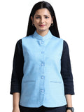 Womens Nehru Jacket - Cyan