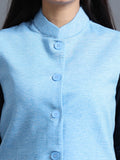 Womens Nehru Jacket - Cyan