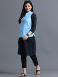 Womens Nehru Jacket - Cyan