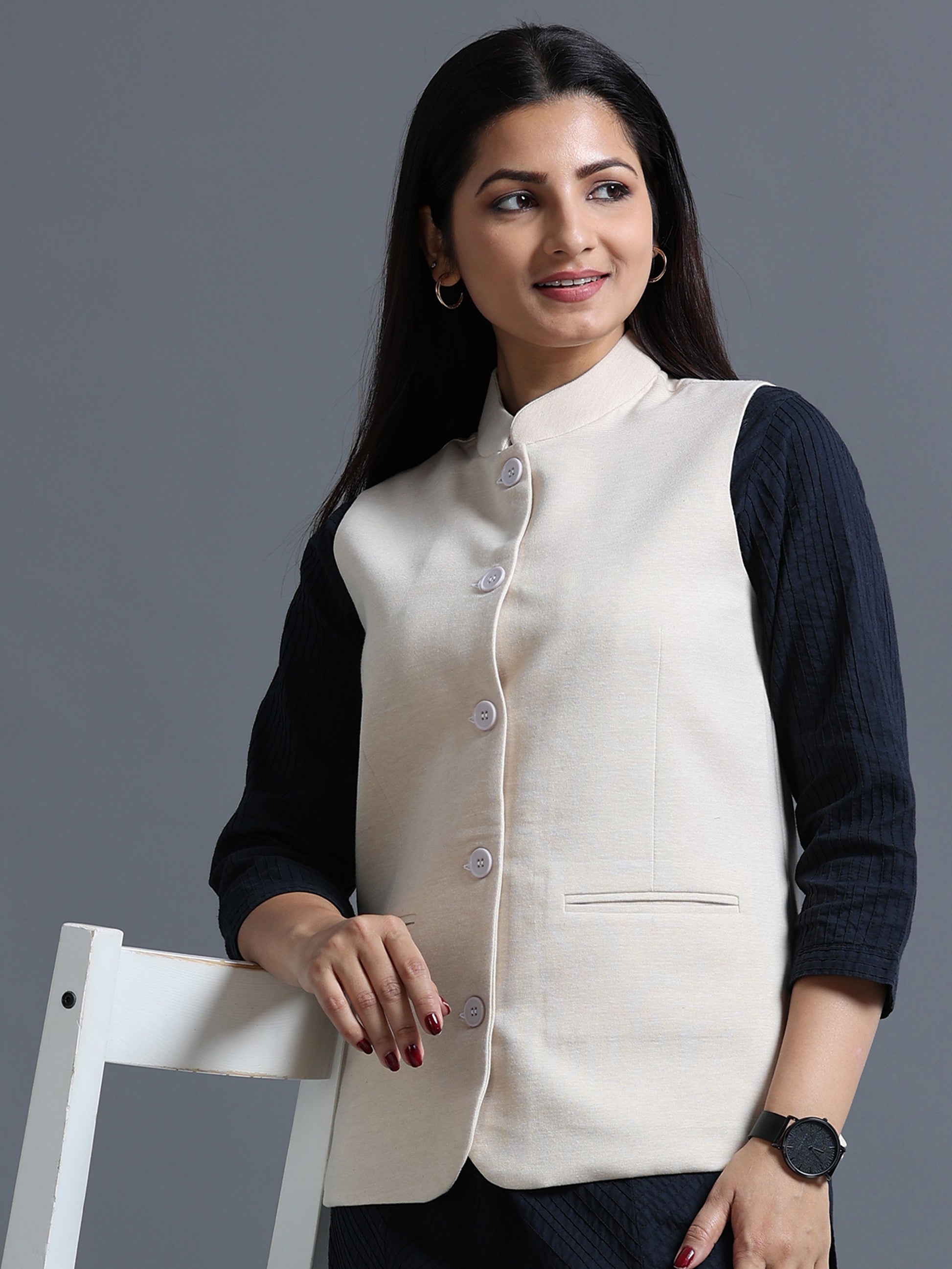 Womens Nehru Jacket - Chandan