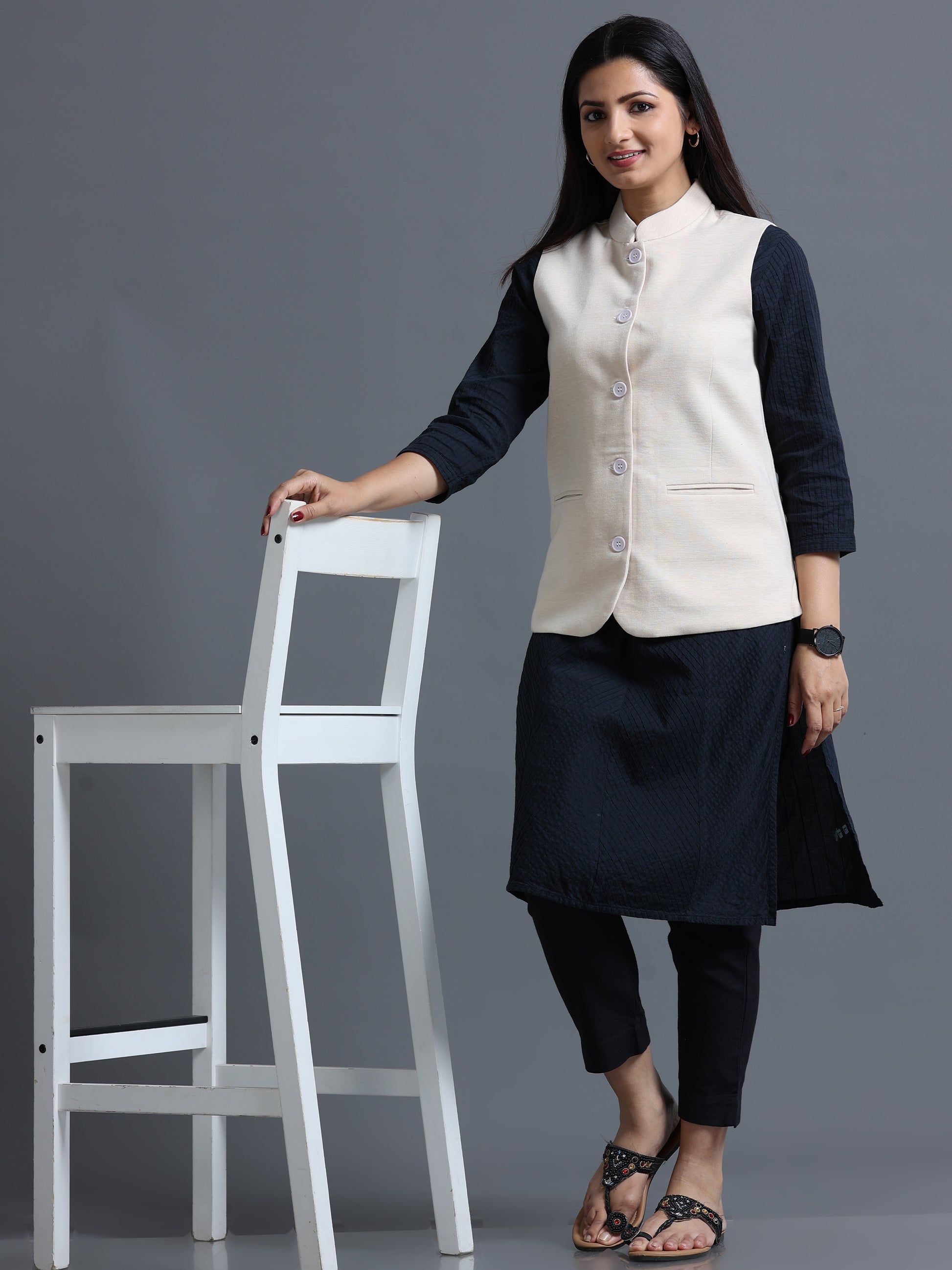 Womens Nehru Jacket - Chandan