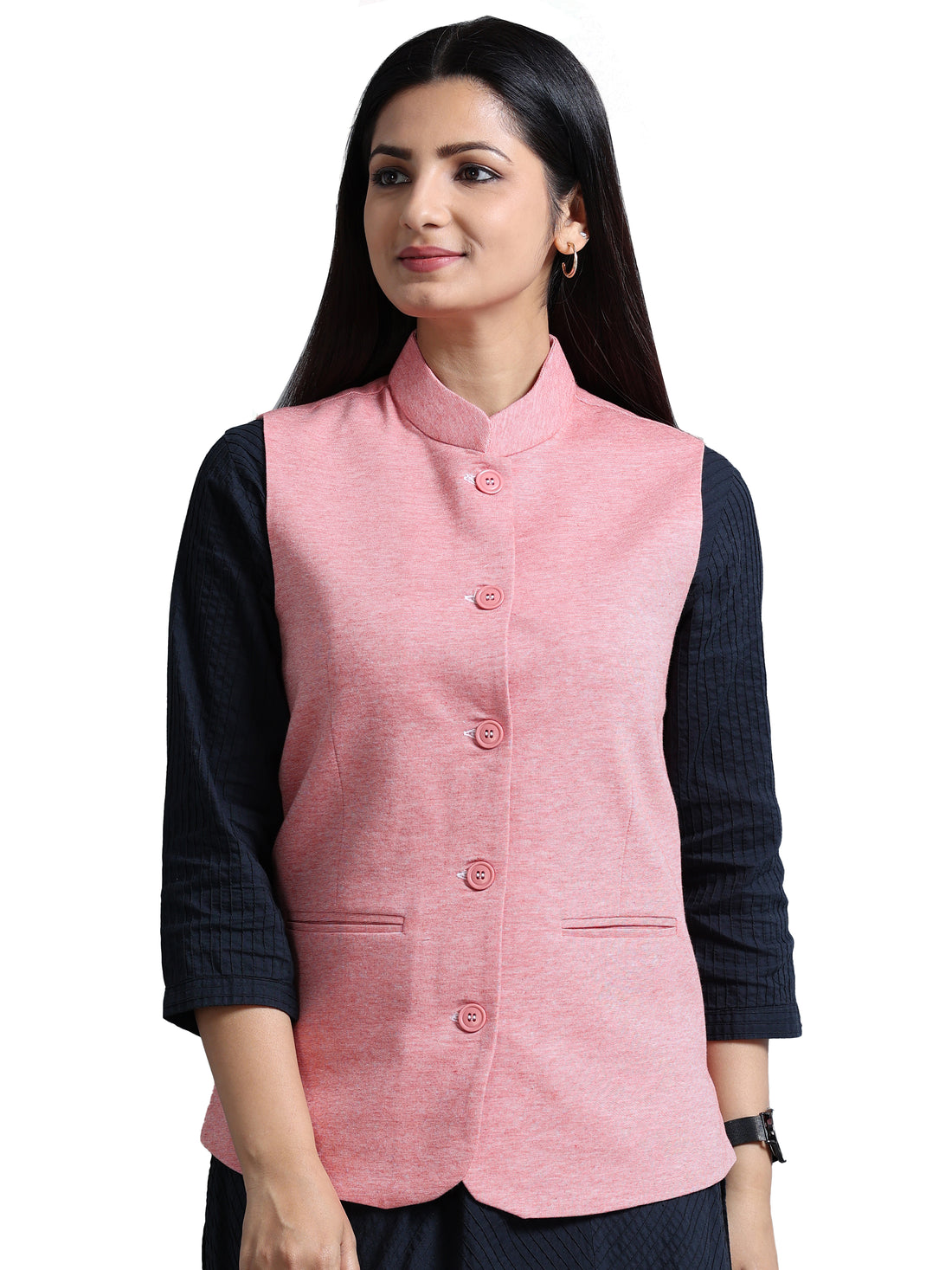 Womens Nehru Jacket - Scarlet