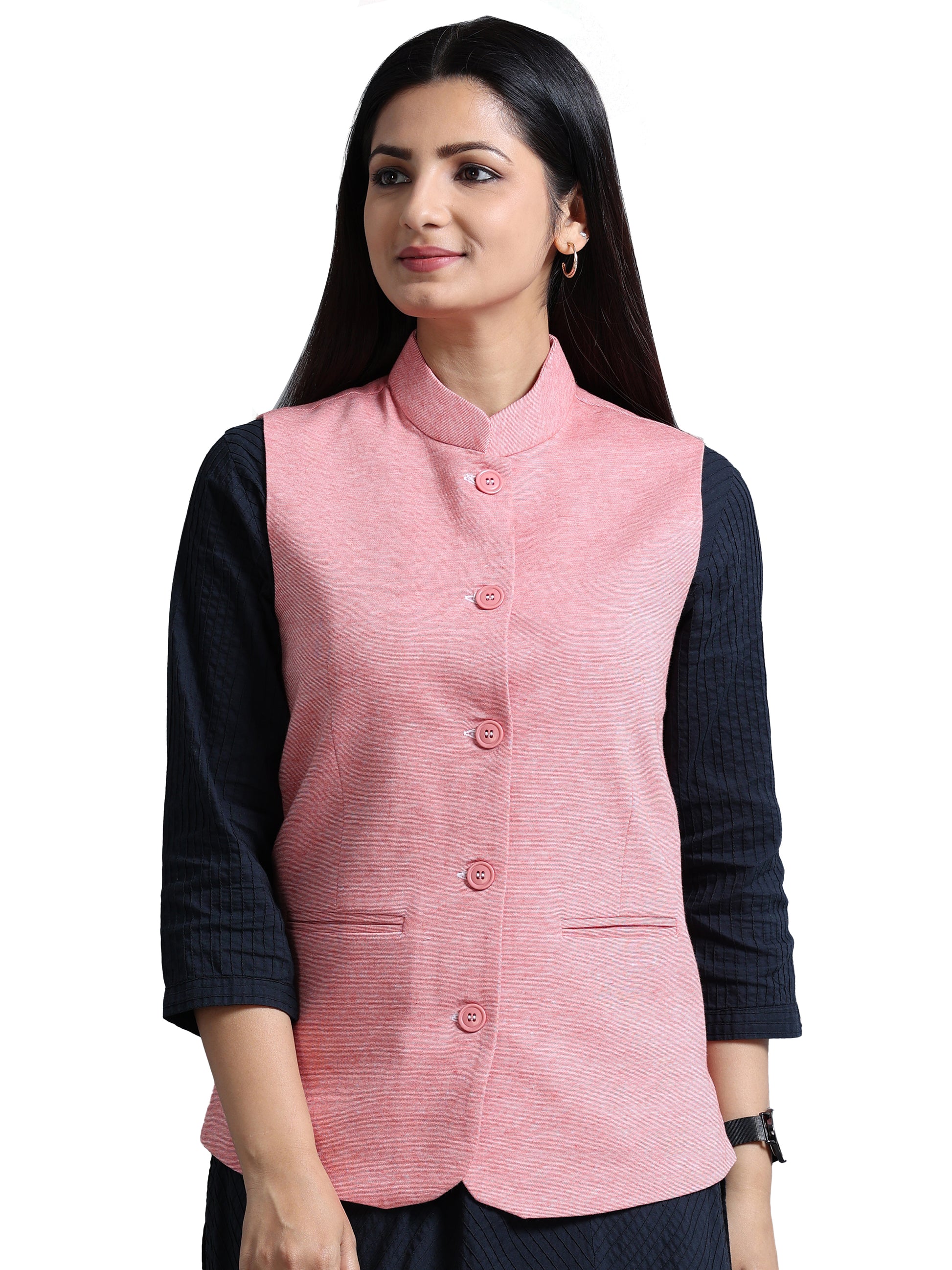 Womens Nehru Jacket - Scarlet