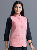 Womens Nehru Jacket - Scarlet