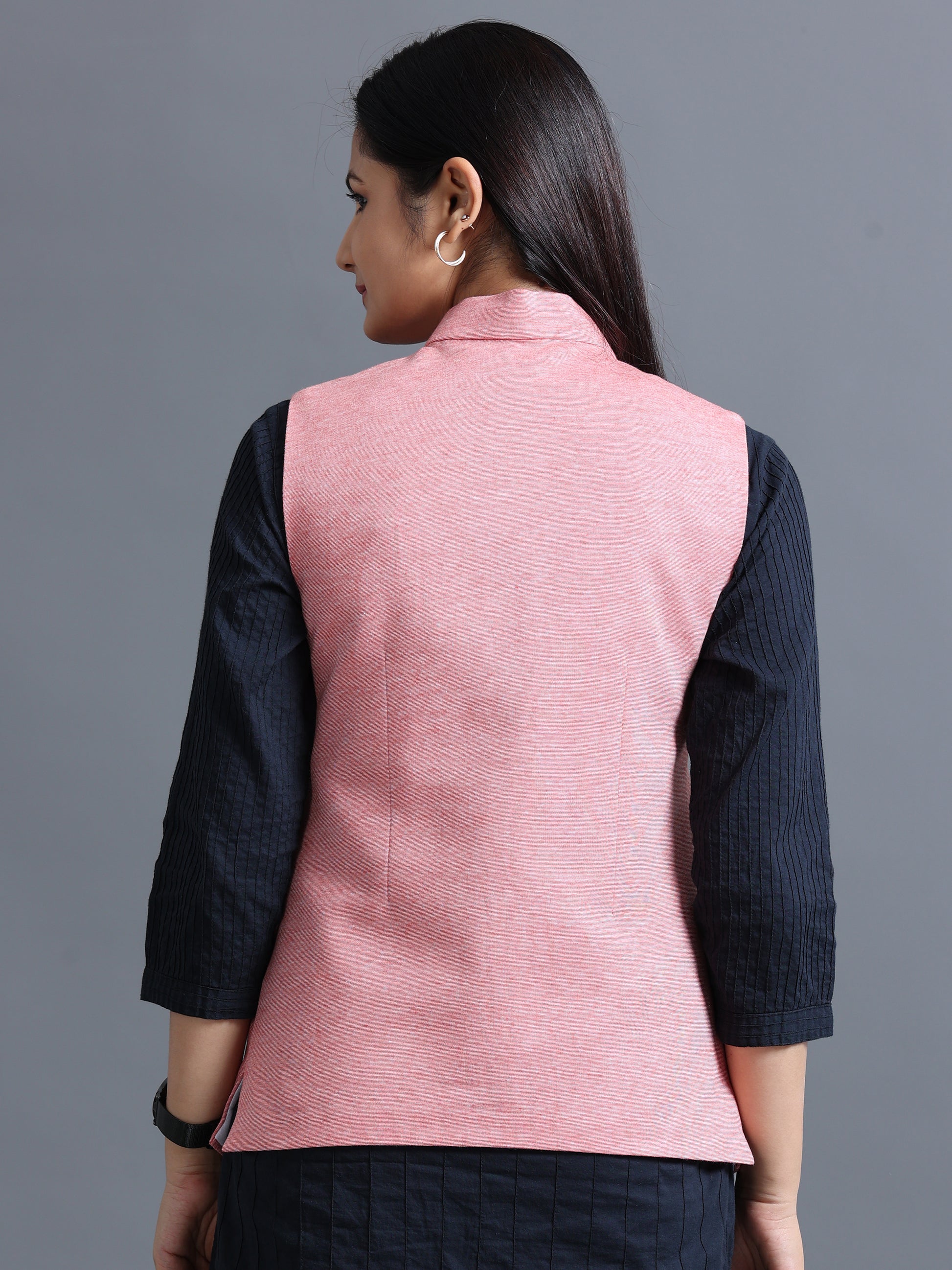 Womens Nehru Jacket - Scarlet