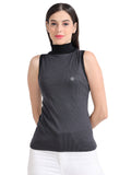 Women's rPET with Cotton Sleeveless Turtle Neck Top