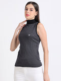 Women's rPET with Cotton Sleeveless Turtle Neck Top