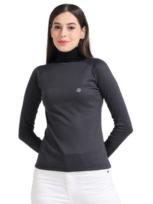 Women’s rPET with Cotton Basic Turtle Neck Full Sleeve T Shirt