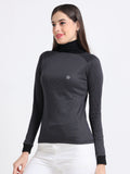 Women’s rPET with Cotton Basic Turtle Neck Full Sleeve T Shirt