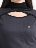 Women's rPET with Cotton Criss Cross Turtle Neck with Full Sleeve T Shirt