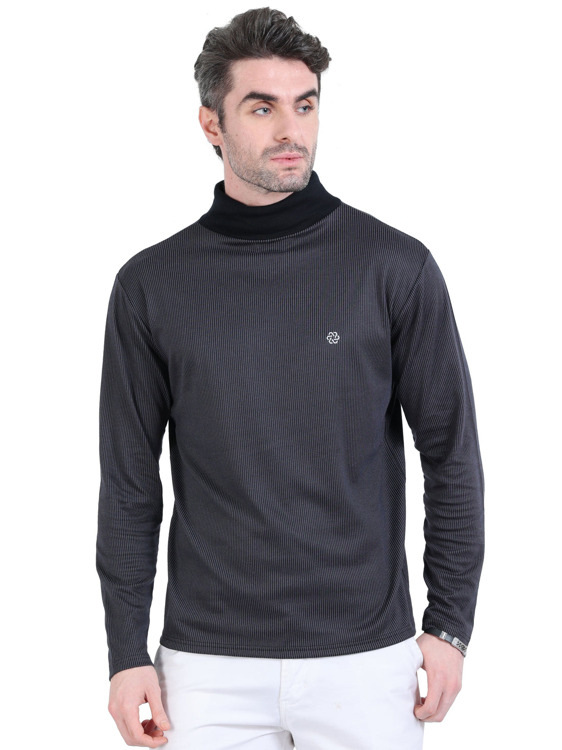 Men’s rPET with Recycled Cotton Basic Turtle Neck T Shirt