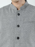 Button-front detailing on Sustainable Cotton Modi Coat Black
