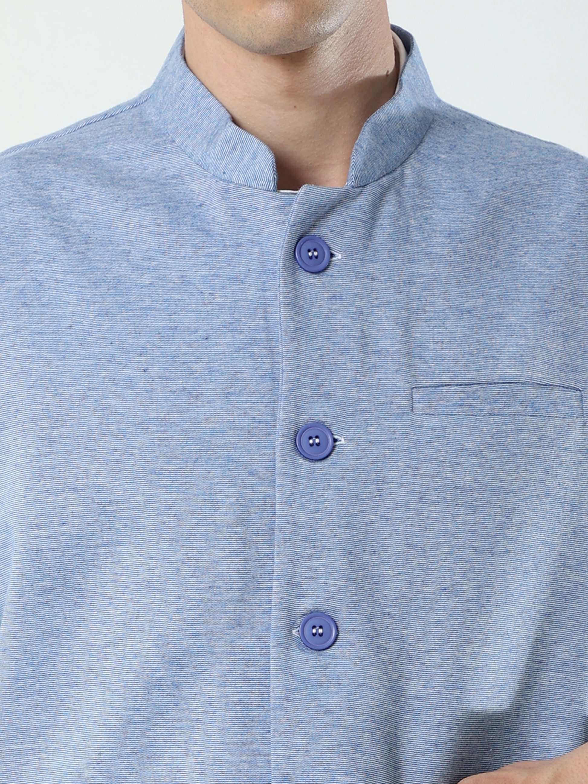 Button-front detailing on Sustainable Cotton Modi Coat Ink
