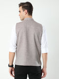 Back view of Nut Brown Sustainable Cotton Modi Coat for men in slim-fit design