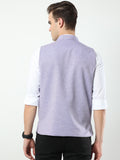 Back view of Jamun Sustainable Cotton Modi Coat for men in slim-fit design
