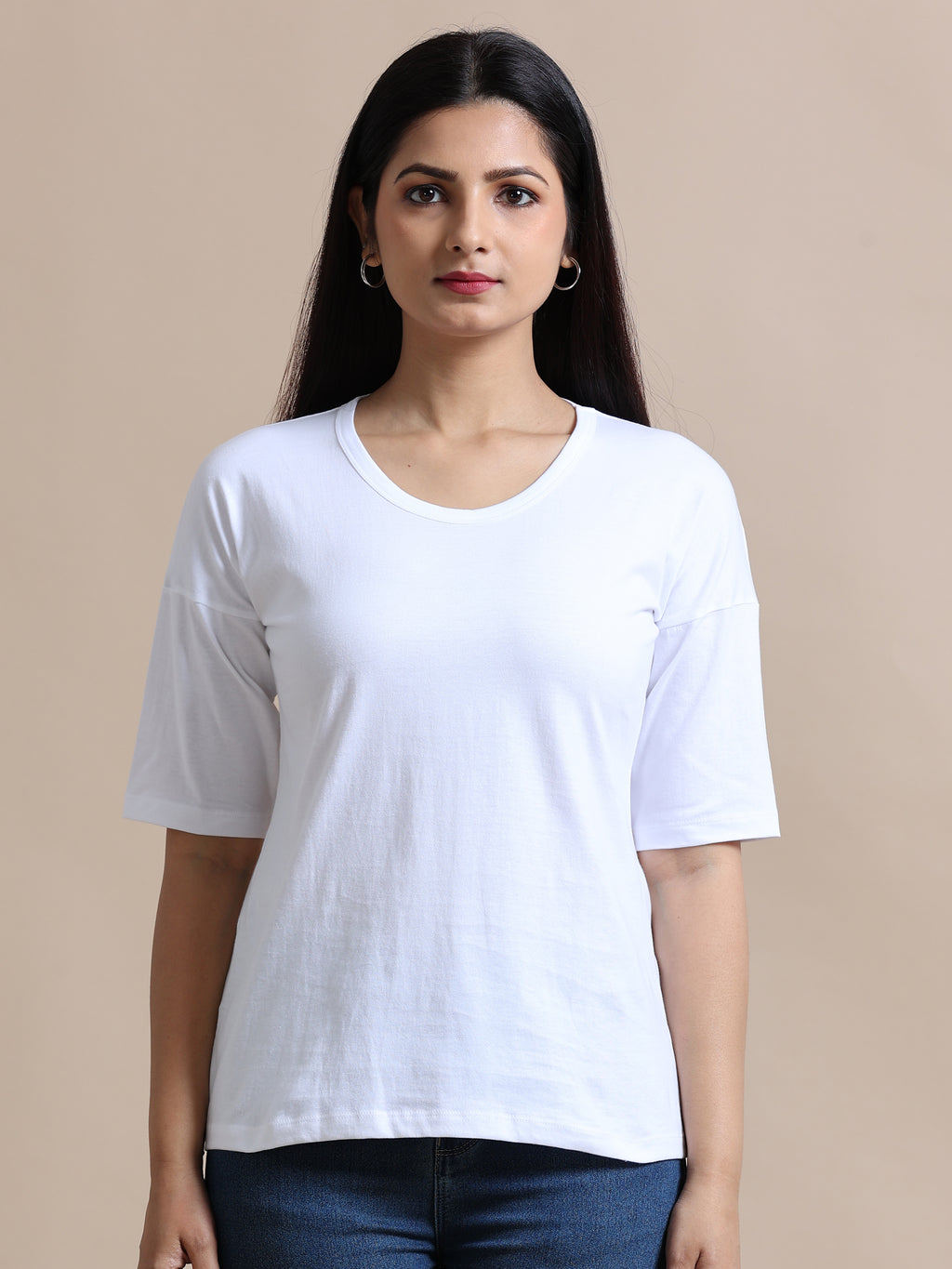 Women's Cotton Oversized Round Neck TShirt