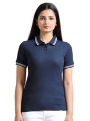 Women's rPET Tipping Polo TShirt - Navy