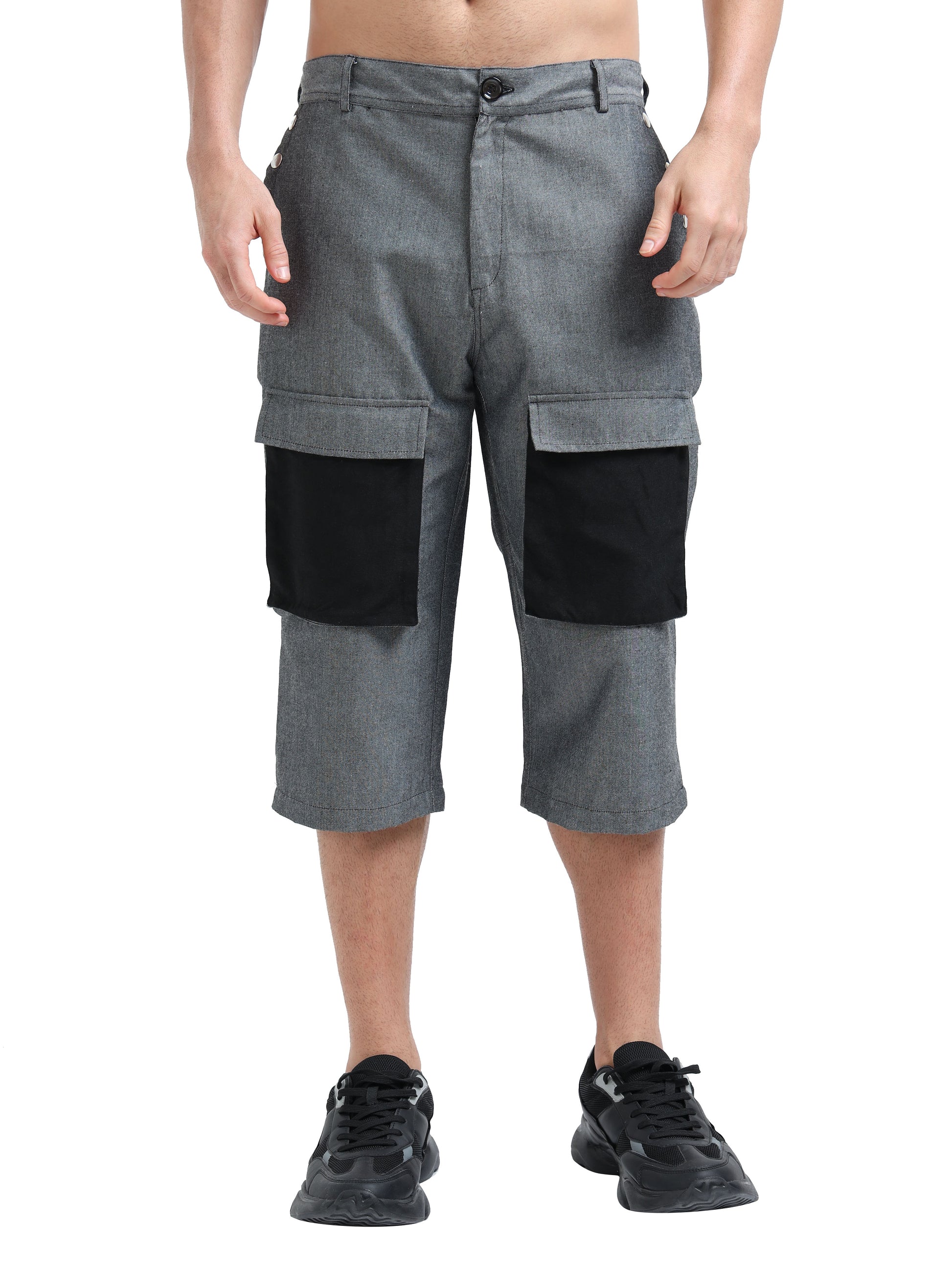 Men's rPET Knee Legal Shorts – Black – Ecoline Clothing India's