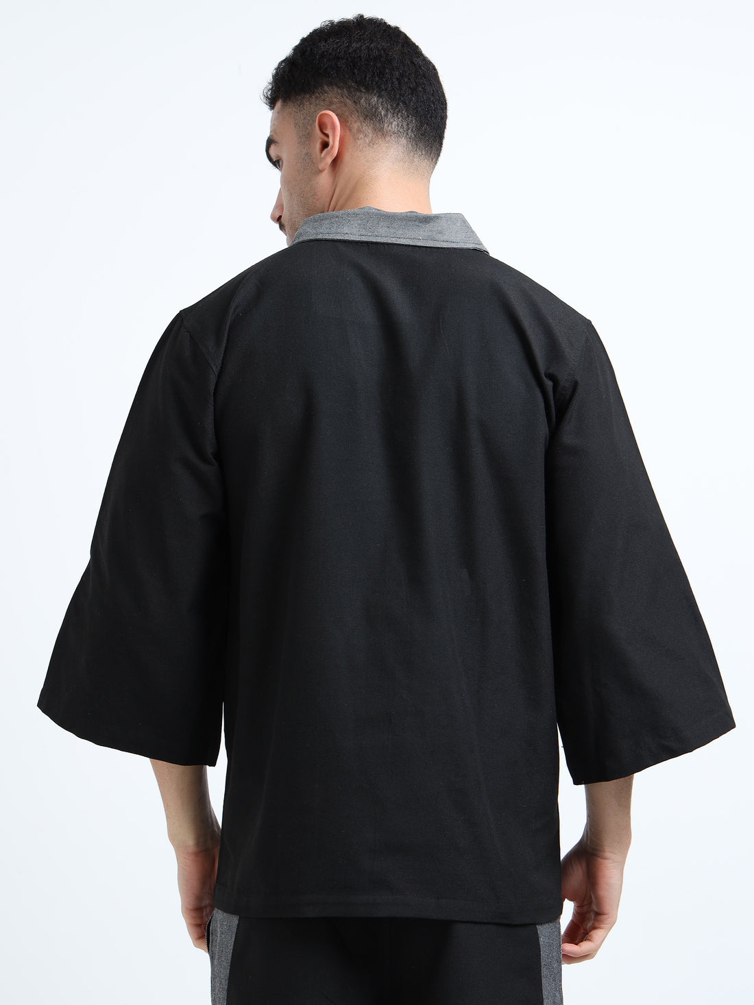 Men's rPET Boxy Fit Shirt With Pocket Detailing – Black