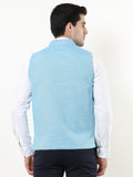 Back view of Cyan Sustainable Cotton Modi Coat for men in slim-fit design
