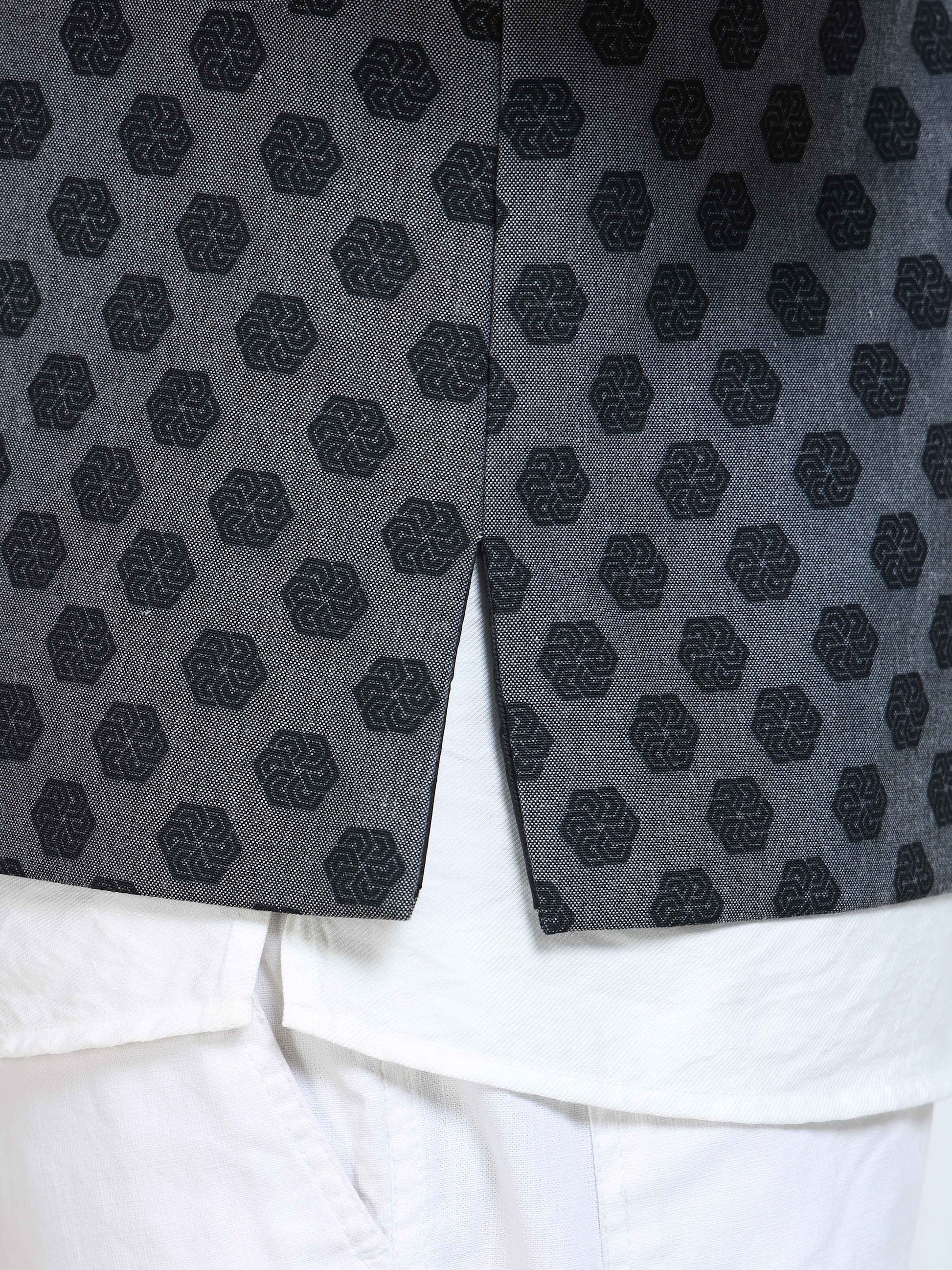 Logo Motif print fabric detail on Men’s Printed Modi Coat
