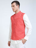 Side profile of Men’s Printed Modi Coat Coral Field pattern